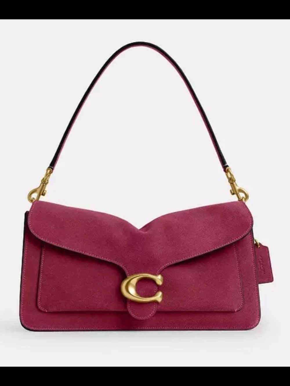 Coach Suede Tabby 36 In Dark Fushia